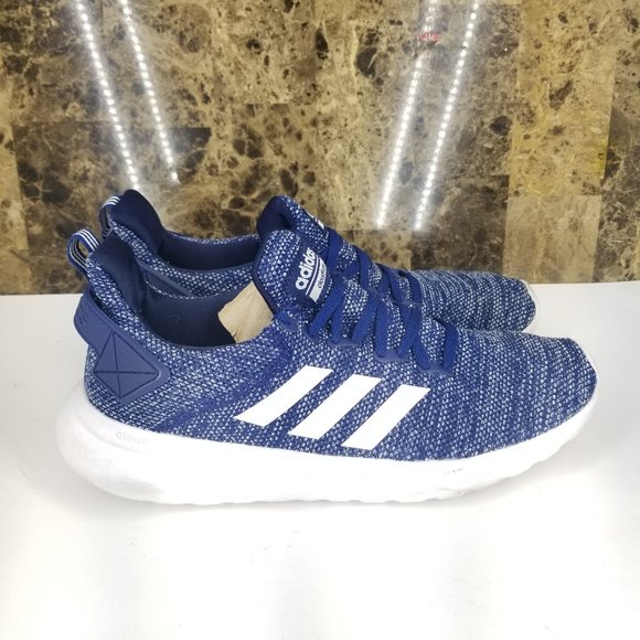 Adidas Mens Lite Recer Running Shoe Blue And White main image 5